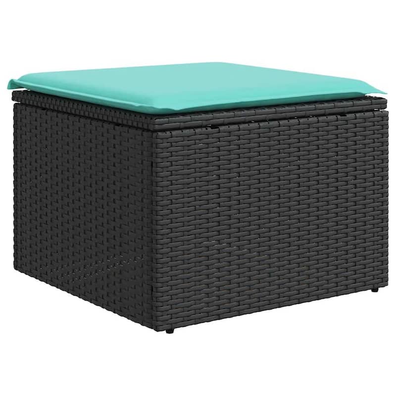 vidaXL Patio Sofa Set with Cushions Table and Couches 8 Piece Poly Rattan - 24.4" x 24.4" x 27.2"