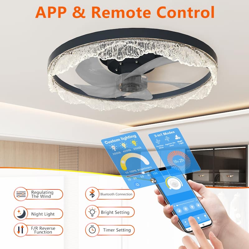 16" Decorative LED Ceiling Fan Light