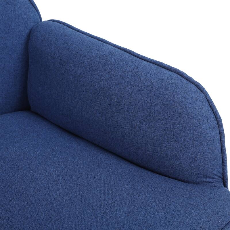 Modern Mid Century Chair Linen Sherpa Armchair