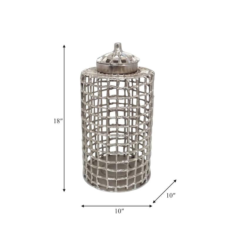 Sagebrook Home Metal Cylinder Lidded Jar