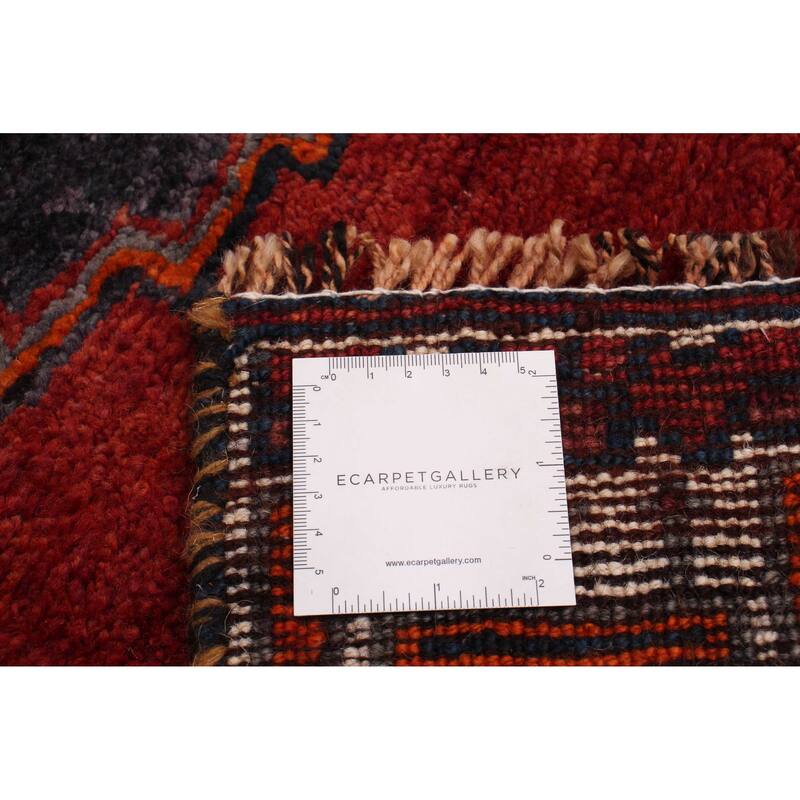 ECARPETGALLERY Hand-knotted Melis Vintage Dark Red Wool Rug - 4'6 x 12'6