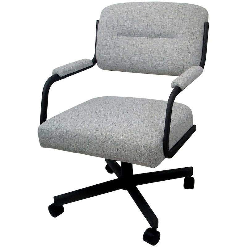Swivel Kitchen Dining Caster Chair with Wheels - M-110 - N/A - Hemsath Slate - Black