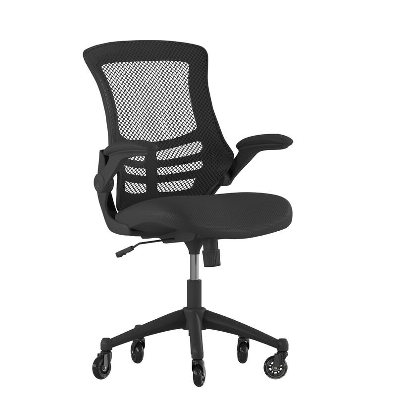 Ergonomic Swivel Task Chair with Roller Wheels & Flip Up Arms
