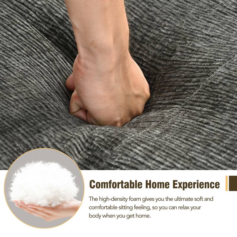 112.2" Chenille Modular L-Shaped Sofa Bed with Free Combination Design and No-Assembly Required