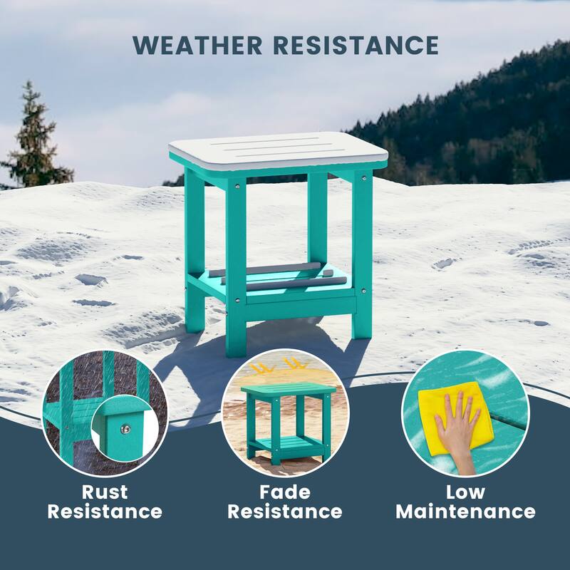 Brighton Outdoor Poly Two Shelf Side Table