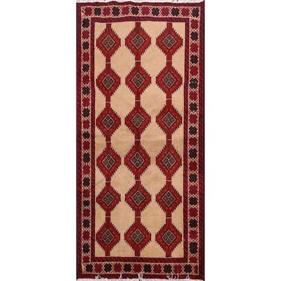 Traditional Geometric Balouch Persian Area Rug Wool Handmade - 3'4" x 6'4"