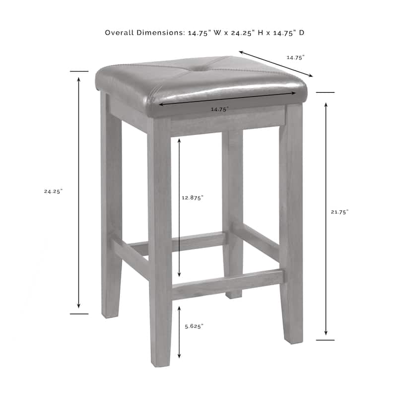 Crosley Bartlett Wood Top Kitchen Island W/Uph Square Stools - 50"d x 42"w x 36"h