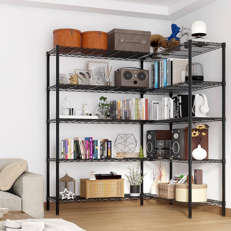 4-Tier Steel Height -Adjustable Storage Rack Heavy Duty Shelving Unit