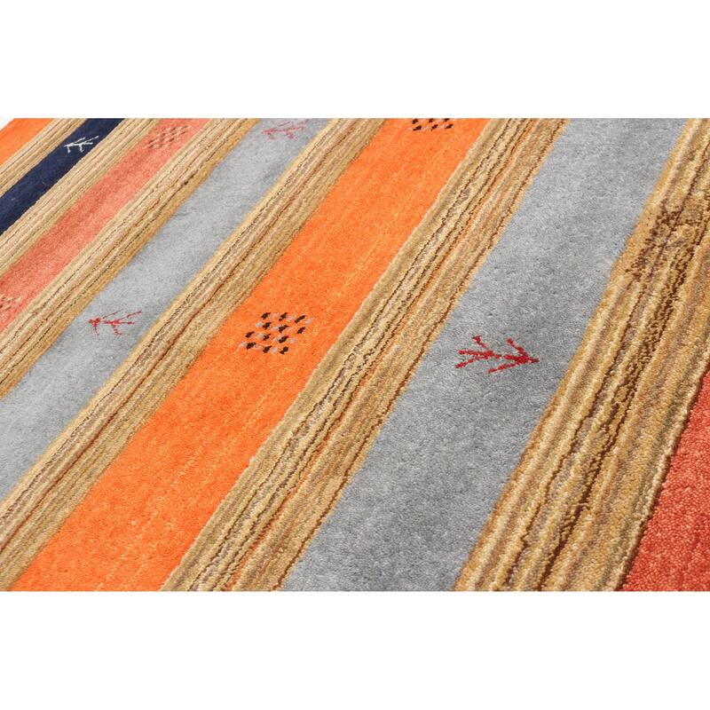 ECARPETGALLERY Hand Loomed Kashkuli Gabbeh Multi Color Wool Rug - 3'11 x 5'11