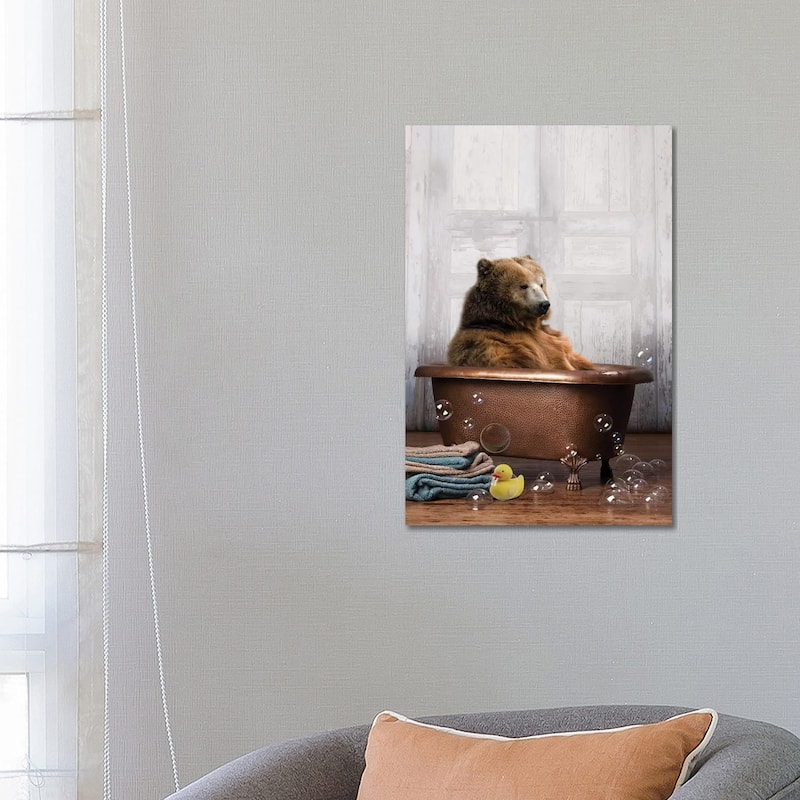 iCanvas "Bear In The Tub" by Domonique Brown Canvas Print - 26x18x1.5