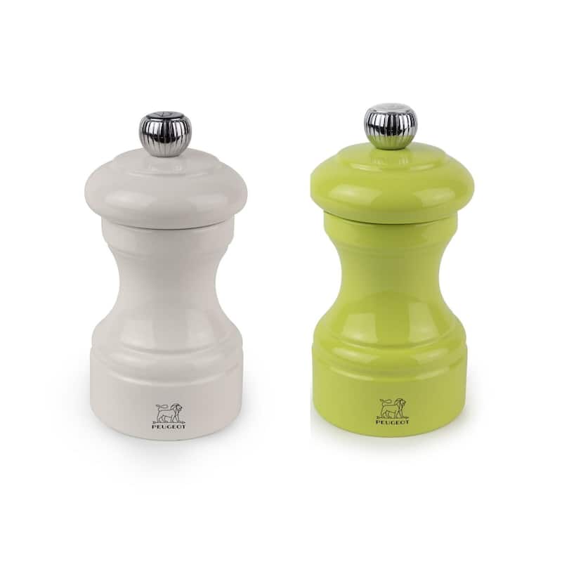 Peugeot Bistro Pepper and Salt Mill Set - 10cm - 4in. - Ivory and Pistachio
