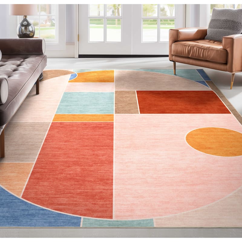 Well Woven Apollo Essence Modern Geometric Flat Pile Area Rug - 9'10" x 13' - Multi