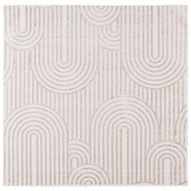 SAFAVIEH Maya Triona Modern Contemporary Rug - 6'7" Square - Ivory