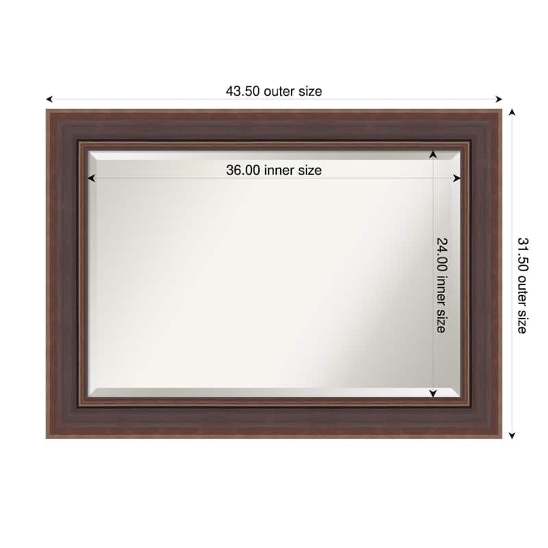 Moab Brown Bronze Beveled Framed Wall Mirror - Moab Brown Bronze - 44 x 32 in