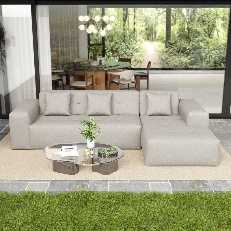Casual Outdoor Oversized Sectional Sofa Loveseat Chaise Set
