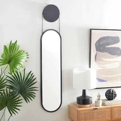 SAFAVIEH Yaritza 12.5" Mirror - Matte Black - 13Wx1Dx61H