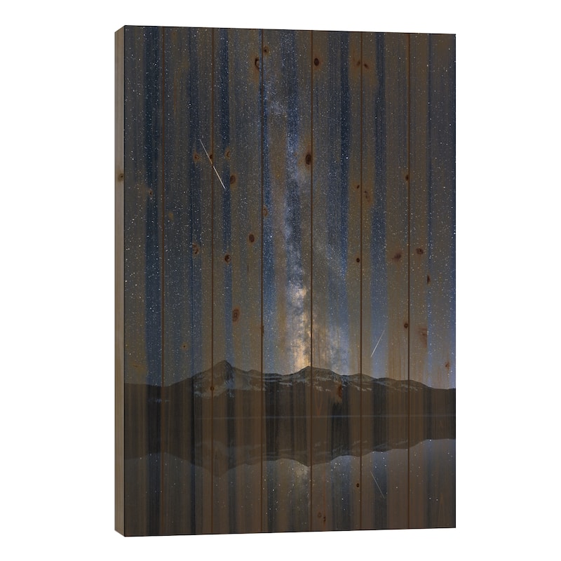 Galaxy's Reflection Print On Wood by Toby Harriman - Multi-Color - 40x26x1.5
