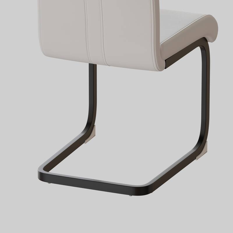 High Back Upholstered Side Chair with C-shaped Tube