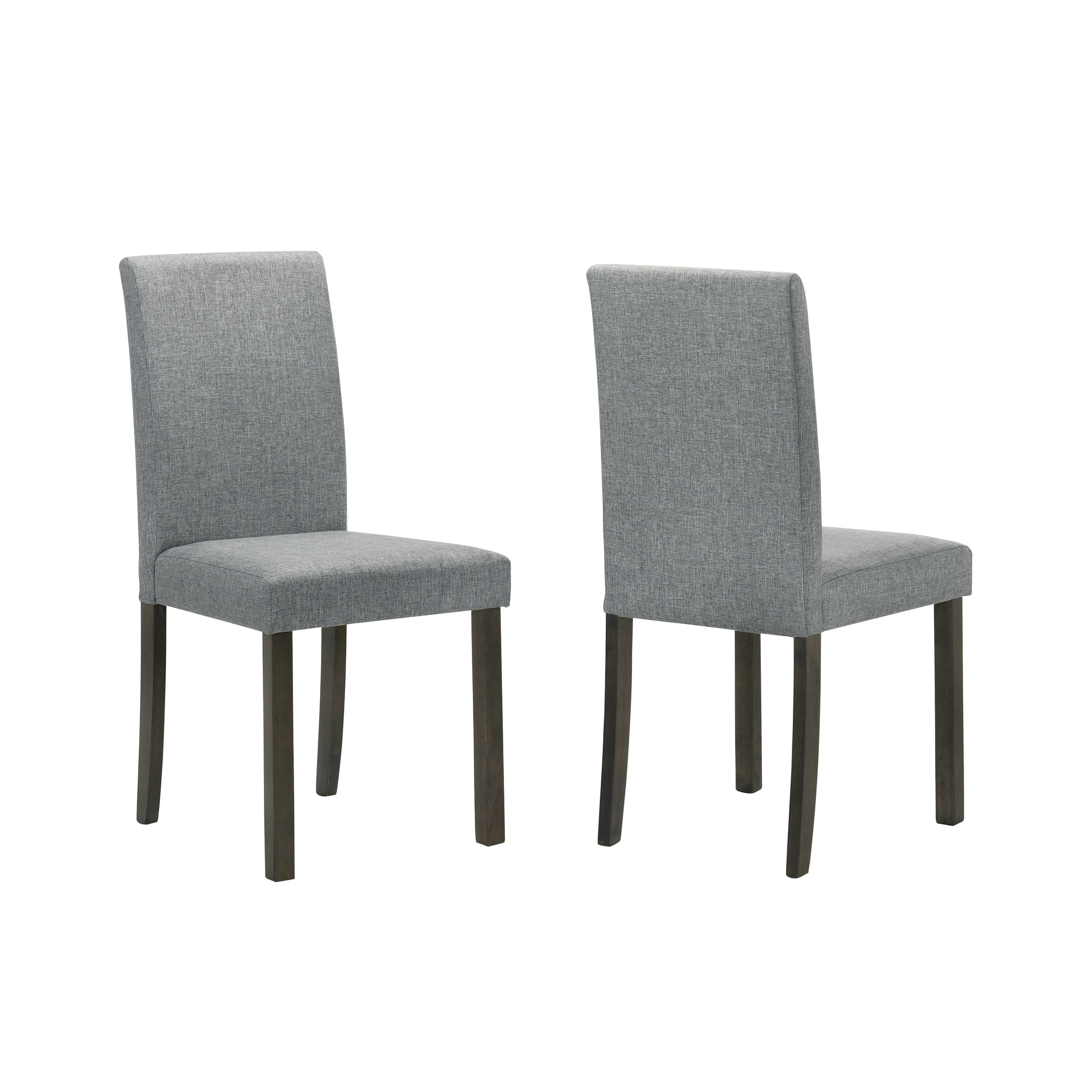4pc Set Contemporary Style Upholstered Dining Chairs Gray Fabric Dining Room Wooden Furniture