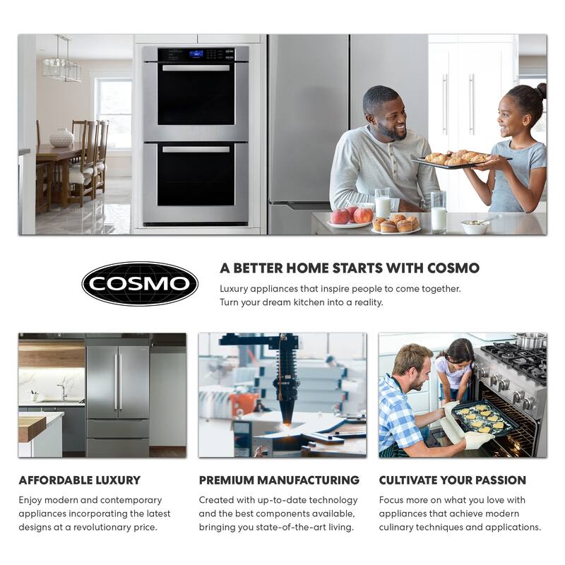 Cosmo 36 in. Ducted Wall Mount Range Hood with Soft Touch Digital