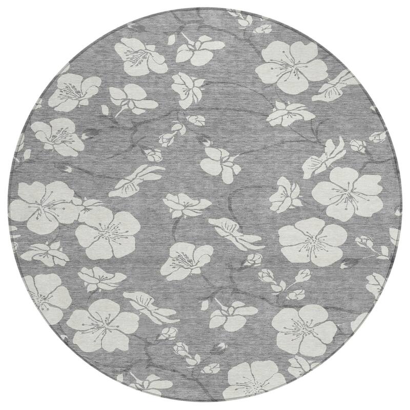 HomeRoots Floral Transitional Rectangle Outdoor Rug