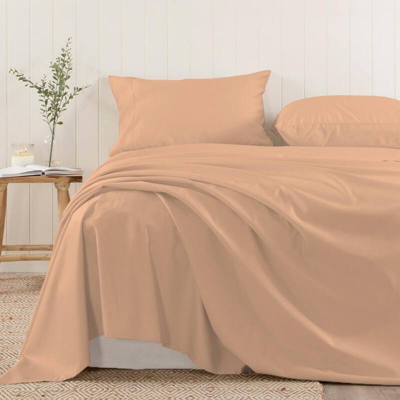 Lavish Touch 400 TC 100 % Cotton Flat Sheet Only 1 Pc with Stylish 4" Hem