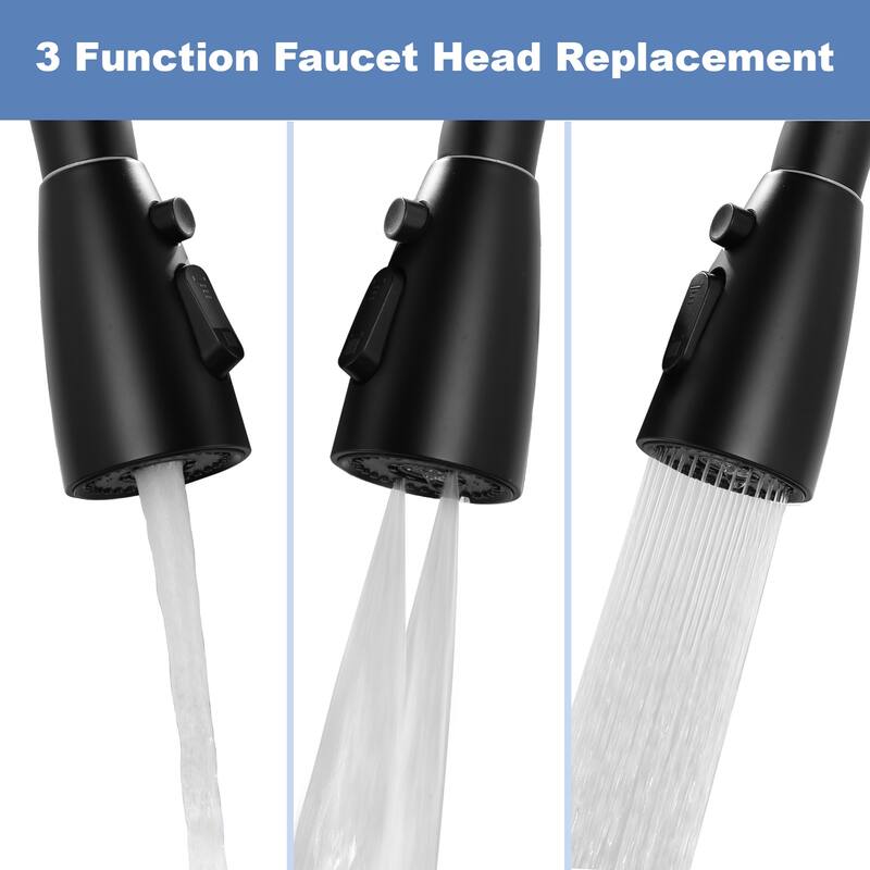 WOWOW 3 Function Kitchen Faucets Head Replacement with 9-Adapters