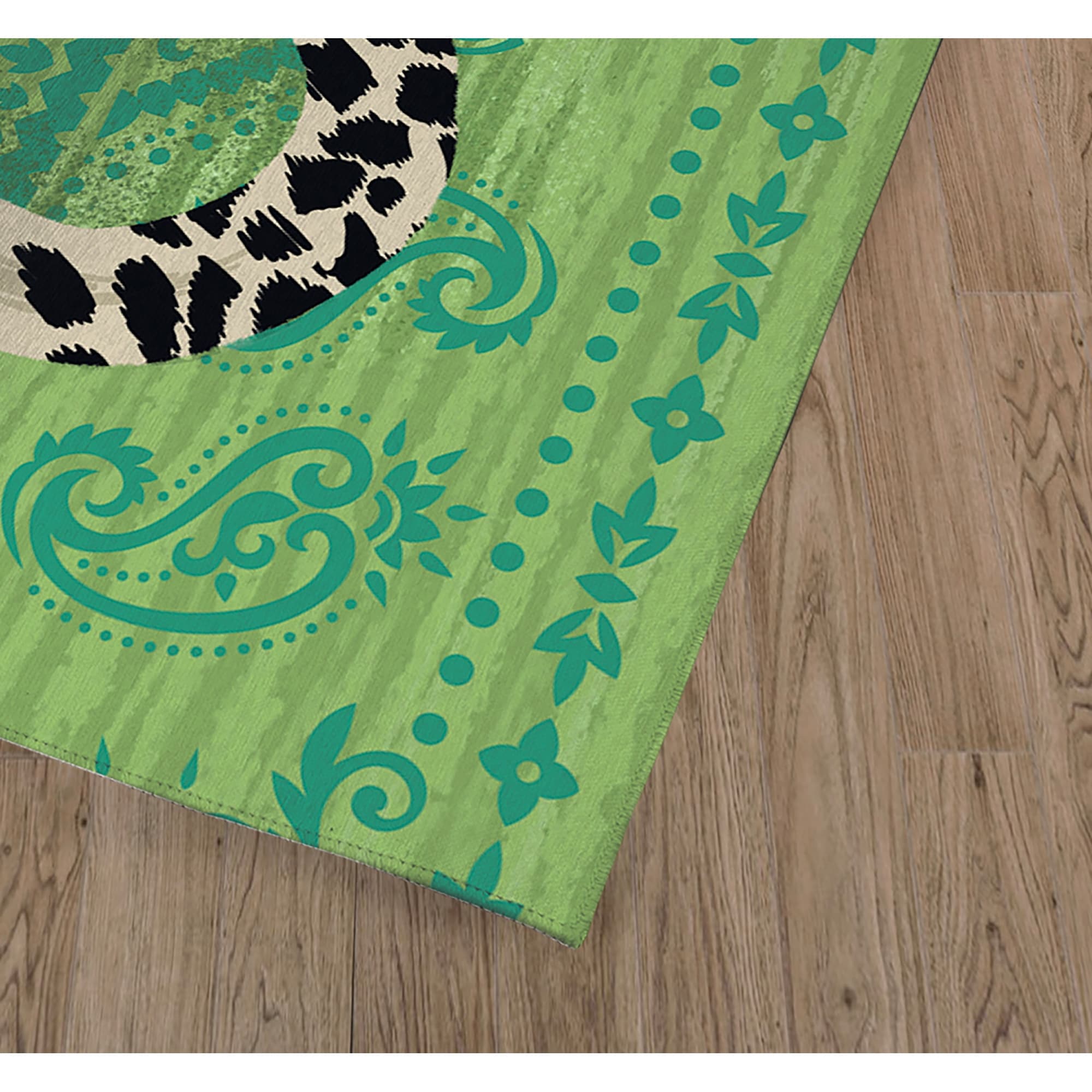 SNOW LEO GREEN Indoor Floor Mat By Kavka Designs - Bed Bath