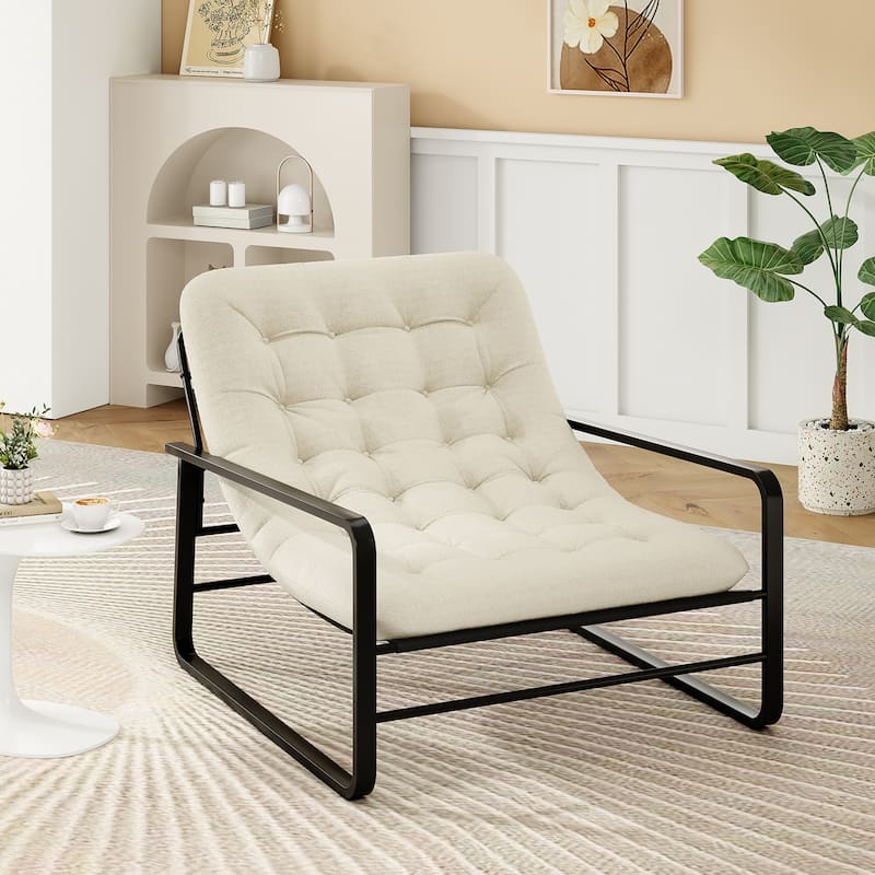 Accent Chair, Sherpa Arm Chair for Living Room, Mid Century Modern Accent Chairs, Boucle Reading Bedroom Chair