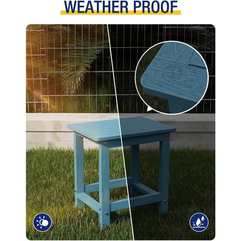 WINSOON Small Outside Adirondack Square Side Table,Single Layer
