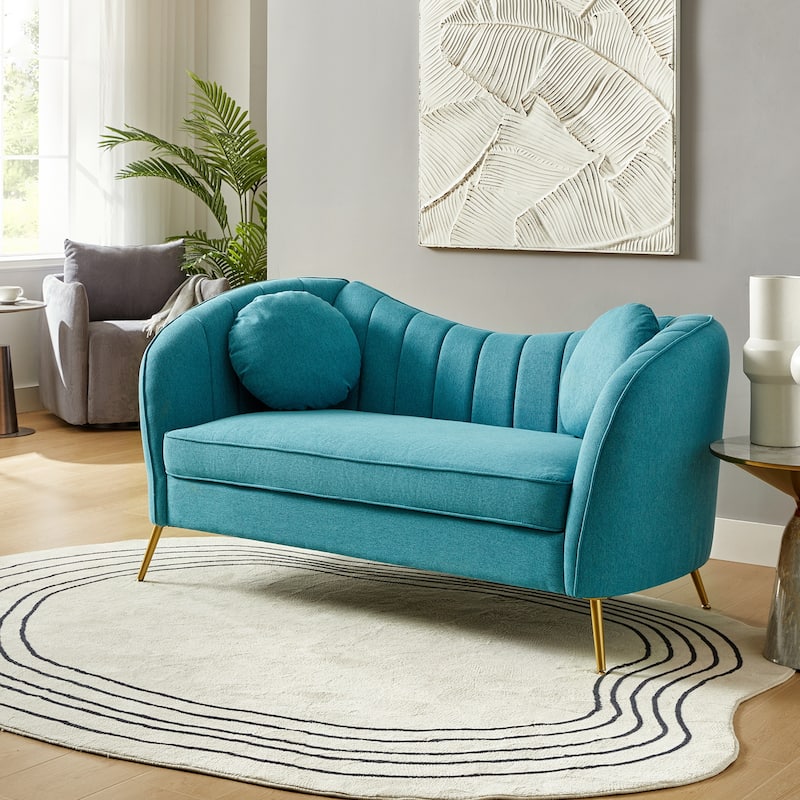 Cecilia 64.6" Wide Loveseat with Removable Cushions - TEAL