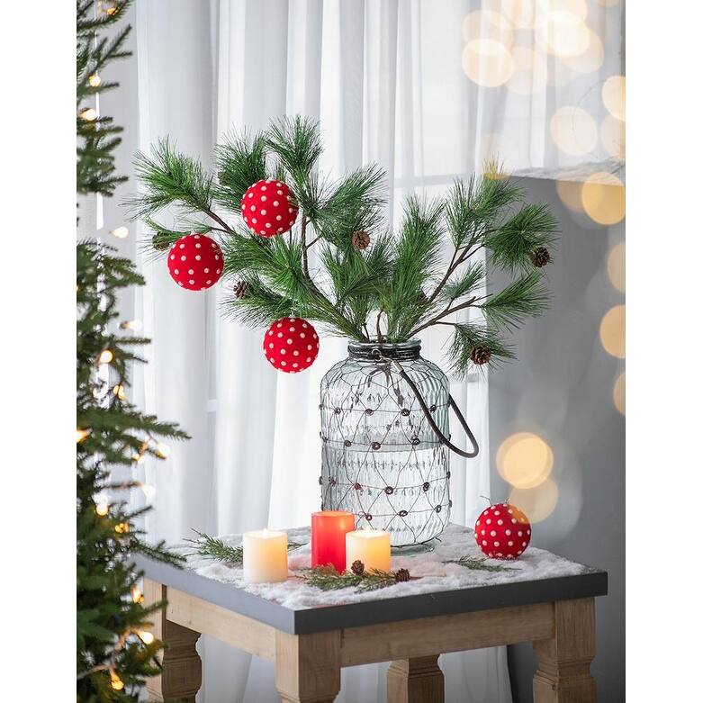 D3.9" Christmas Ball Ornaments, Decorative Hanging Ball Christmas Tree Ornaments for Holiday Party Decorations, Set of 6