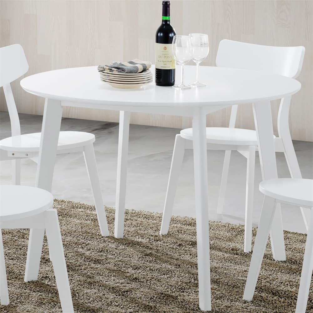 Contemporary White Round Dining Table
