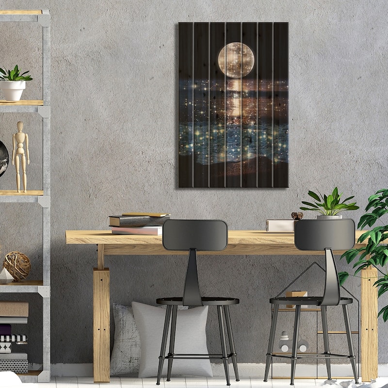 Sunset Print On Wood by Yana Potter - Multi-Color