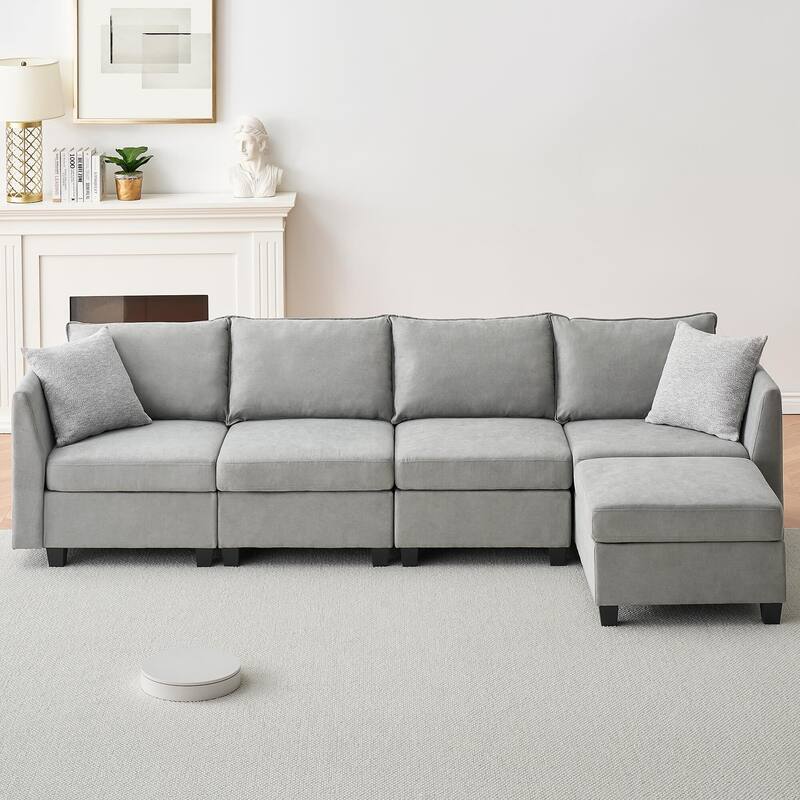 Sectional Sofa with Storage Seats