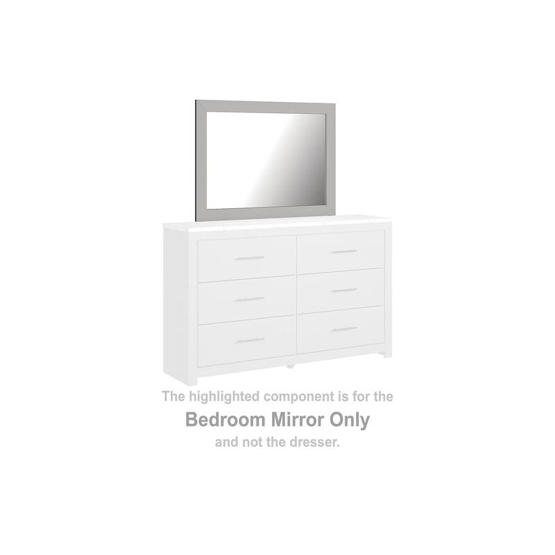 Signature Design by Ashley Cottonburg Light Gray / White Bedroom Mirror - Light Gray / White - 42"W x 2"D x 31"H