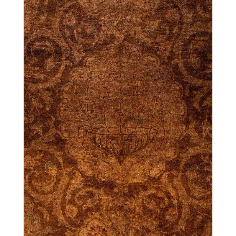 Fine Vibrance One-of-a-Kind Hand-Knotted Area Rug - Brown, 8' 2" x 10' 2" - 8' 2" x 10' 2"