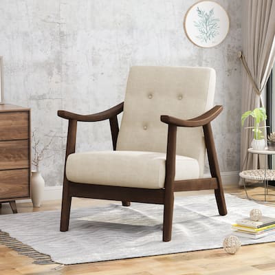 Tufted Upholstered Armchair, Mid-Century Modern Accent Chair, Wingback Chairs Living Room Chair Lounge Chair, 1-Piece