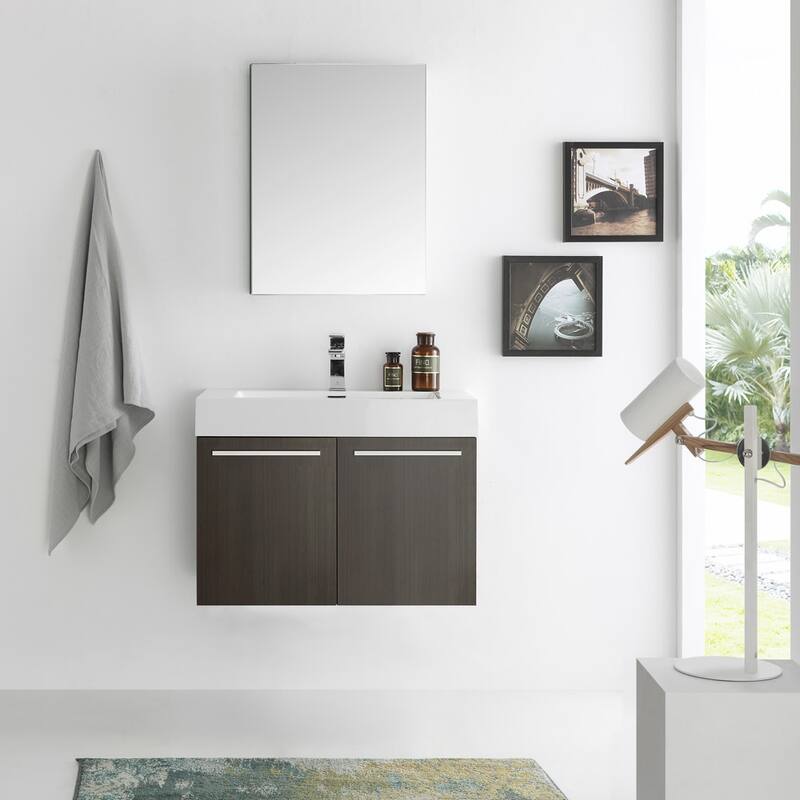 Fresca Senza 29-1/2" Wall Mounted / Floating Vanity Set with MDF