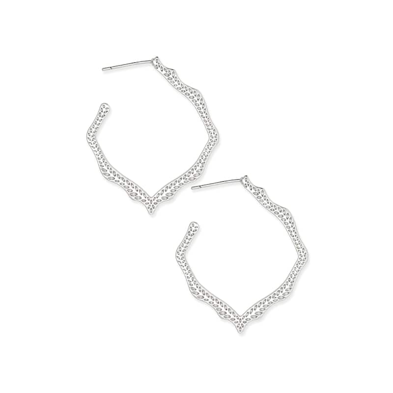 Kendra Scott Miku Bright Silver Plated Brass Earrings - 34.5mm x 27mm