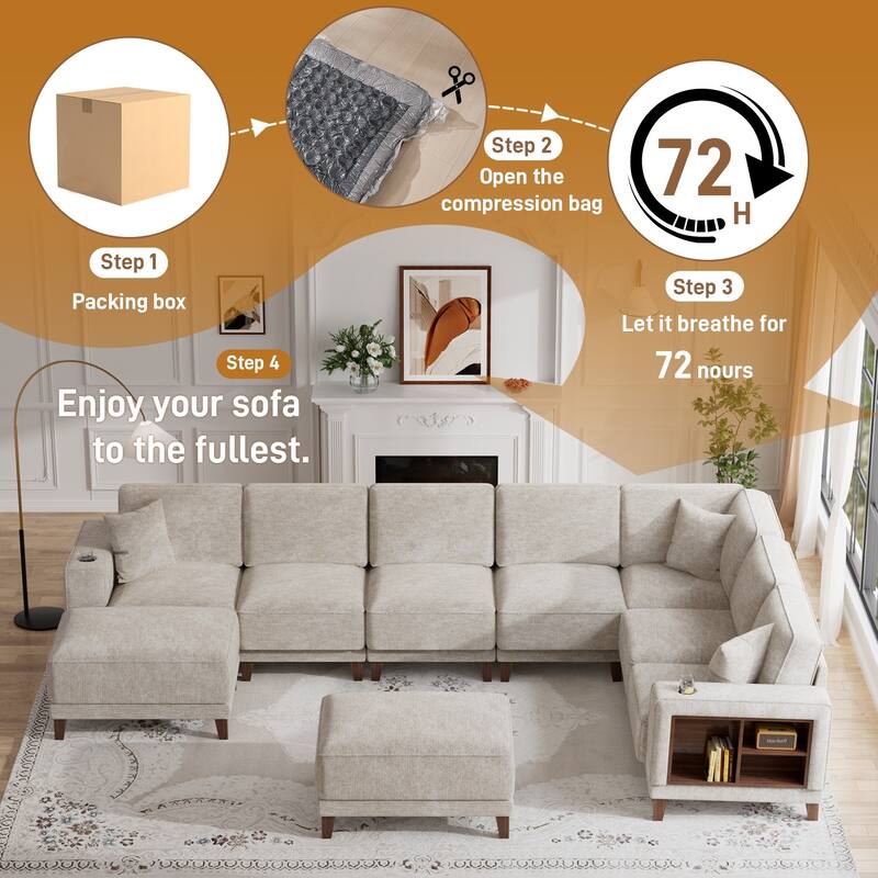 8PCS Modular Flexible Combination Storage Sectional