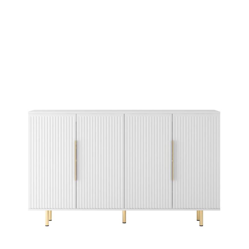 Stylish Fluted Sideboard Buffet with Spacious Storage for Home or Office