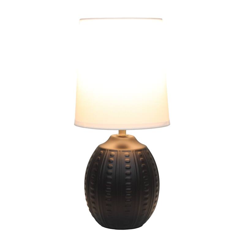 Mini Oval Table Lamp with Tapered Shade - 12.5" - Black