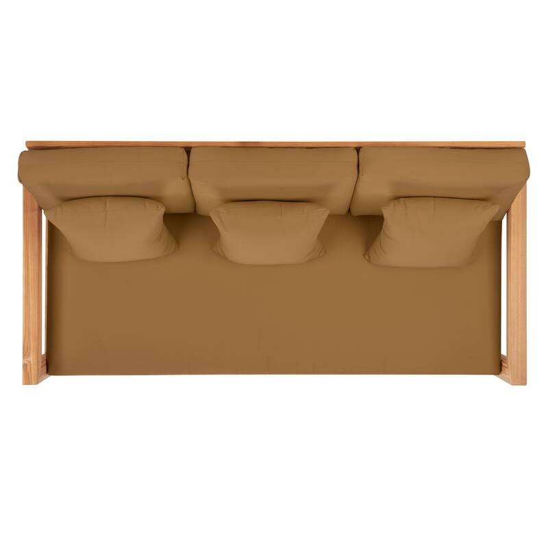 SAFAVIEH Couture Montford Brazilian Teak 3-Seat Bench - 77"W x 36"D x 27"H