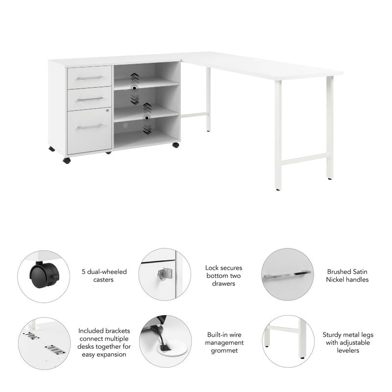 Bush Business Furniture Hustle 72W x 24D Computer Desk with Storage