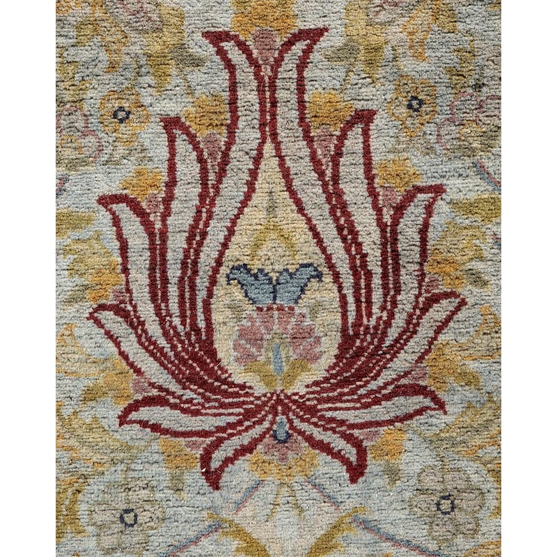 Overton Hand Knotted Wool Vintage Inspired Modern Contemporary Overdyed Gray Area Rug - 5' 3" x 10' 7"