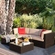 preview thumbnail 2 of 59, Homall 5 Pieces Patio Furniture Sets Outdoor Sectional Sofa Manual Weaving Rattan