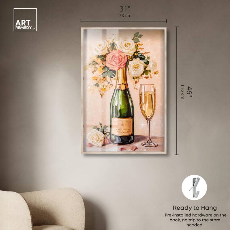 Blooming Champagne Vase Shadowbox by Art Remedy