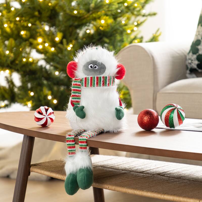 Glitzhome Christmas Hanukkah Fabric Gnome Shelf Sitter Holiday Decor
