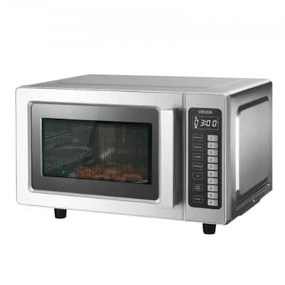 Silver 0.9 cu ft Stainless Steel Countertop Microwave Oven Commercial - 19.80 x 15.35 x 12.44 in